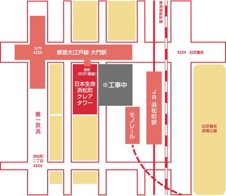 浜松町クレアタワー　アクセスマップ